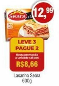 Royal Supermercados Lasanha Seara 600g oferta