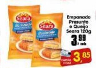 Higa's Supermercado Empanado Presunto e Queijo Seara 120g oferta