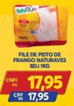 Atacadão Centro Sul File de Peito de Frango Naturaves BDJ 1kg oferta