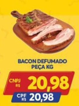 Atacadão Centro Sul Bacon Defumado peca 1kg oferta
