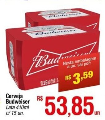 Fort Atacadista Cerveja Budweiser 410ml 15 unidades oferta
