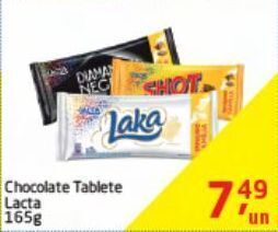Tenda Atacado Chocolate tablete lacta 165g oferta