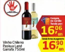 Tenda Atacado Vinho chileno paskua land garrafa 750ml oferta