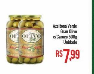 Azeitona verde gran olivo c/caroço 500g unidade
