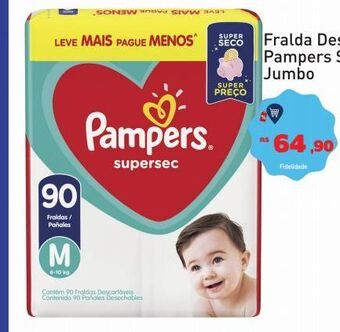 Fralda descartável pampers supersec jumbo