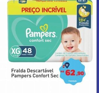 Fralda descartável pampers confort sec