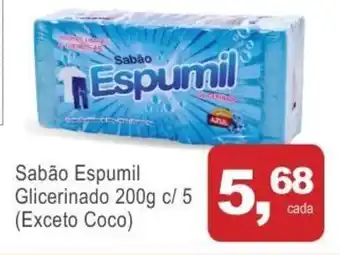 Mineirão Atacarejo Sabao Espumil Glicerinado 200g c/5 oferta