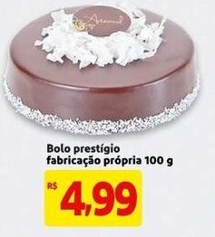 Bolo prestigio fabricacao propria 100g
