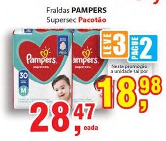 Supermercados Mundial Fraldas Pampers oferta