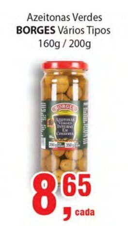 Supermercados Mundial Azeitonas Verdes Borges 160g/200g oferta