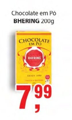 Supermercados Mundial Chocolate em po Bhering 200g oferta