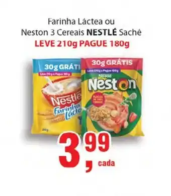Supermercados Mundial Farinha Lactea ou Neston 3 Cereais Nestle Leve 210g Pague 180g oferta