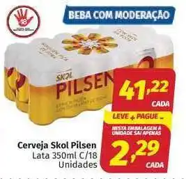 Supermercados Cidade Canção Cerveja Skol Pilsen 350ml c/18 unidades oferta