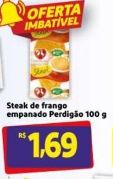 Mercado Extra Steak de frango empanado Perdigao 100g oferta