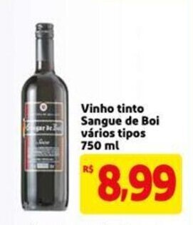 Mercado Extra Vinho Tinto Sangue de Boi varios tipos 750ml oferta