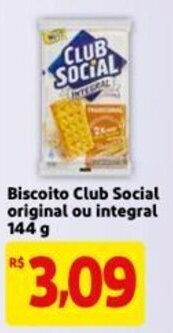 Biscoito Club Social Original ou integral 144g