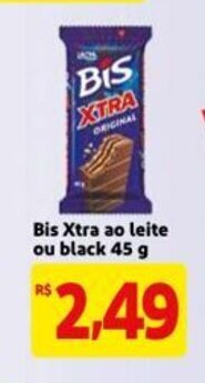 Mercado Extra Bis Xtra ao leite ou black 45g oferta