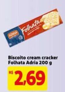 Mercado Extra Biscoito Cream Cracker Folhata Adria 200g oferta