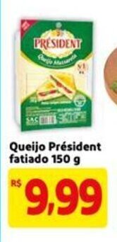 Mercado Extra Queijo President fatiado 150g oferta