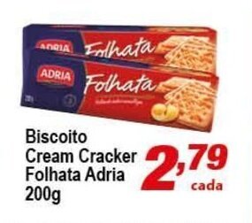 Ricoy Supermercados Biscoito Cream Cracker Folhata Adria 200g oferta