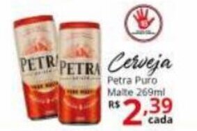 Ricoy Supermercados Cerveja Petra Puro Malte lata 269ml oferta