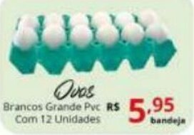 Ricoy Supermercados Ovos Brancos grande pvc com 12 unidades oferta