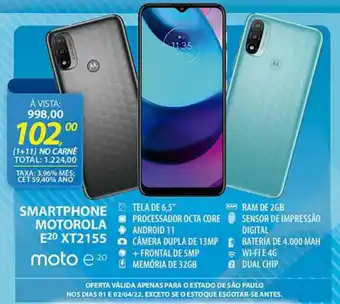 Smartphone Motorola E20 XT2155