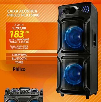 Lojas Cem Caixa Acustica Philco PCX15000 oferta