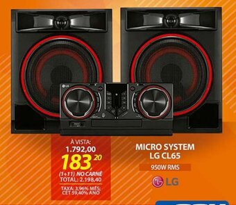 Lojas Cem Micro System LG CL65 oferta