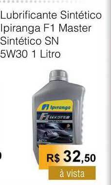 Lubrificante Sintético Ipiranga F1 Master Sintético Sn 5w30 1L