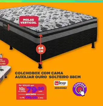 Colchobox Com Cama Auxiliar Ouro Solteiro 88cm Design