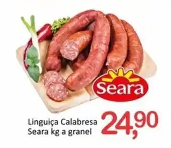 Rede Litoral de Supermercados Linguica Calabresa Seara 1kg a granel oferta