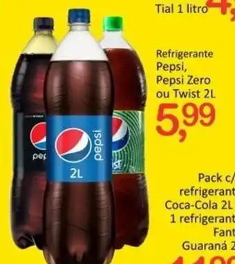 Rede Litoral de Supermercados Refrigerante Pepsi, Pepsi Zero ou Twist 2L oferta