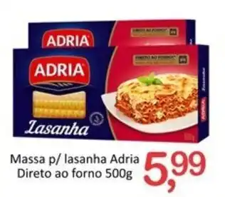 Massa P/ Lasanha Adria Direto Ao Forno 500g