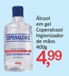 Rede Litoral de Supermercados Alcool em gel Coperalcool higienizador de Maos 400g oferta