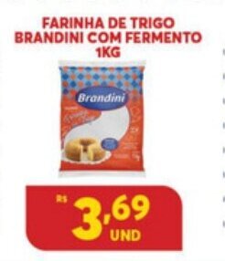 Atacadão Centro Sul Farinha de Trigo Brandini com Fermento 1kg oferta