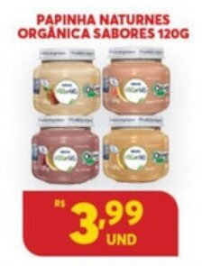 Atacadão Centro Sul Papinha Naturnes Organica Sabores 120g oferta