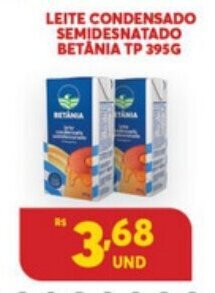Atacadão Centro Sul Leite Condensado Semidesnatado Betania TP 395g oferta