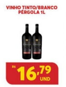 Atacadão Centro Sul Vinho Tinto/ Branco Pergola 1L oferta