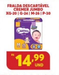 Atacadão Centro Sul Fralda Descartavel Cremer Jumbo oferta