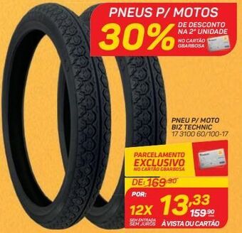 Pneu p/ moto biz technic