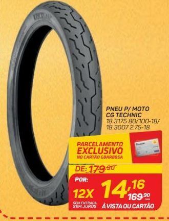GBarbosa Pneu p/ moto cg technic oferta