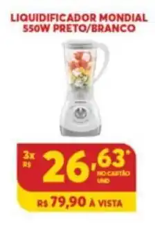 Atacadão Centro Sul Liquidificador mondial 550w Preto/ Branco oferta
