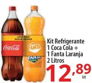 Akki Atacadista Kit Refrigerante 1 Coca Cola + 1 Fanta laranja 2L oferta