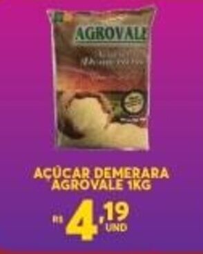 Atacadão Centro Sul Acucar Demerara Agrovale 1kg oferta