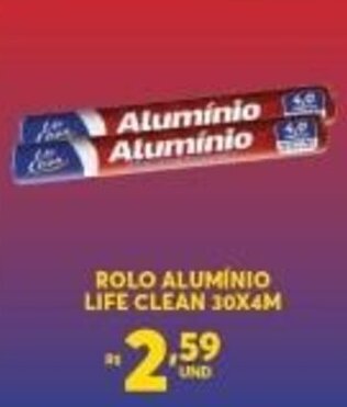Atacadão Centro Sul Rolo ALuminio Life Clean 30x4m oferta