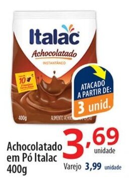 Achocolatado em po Italac 400g