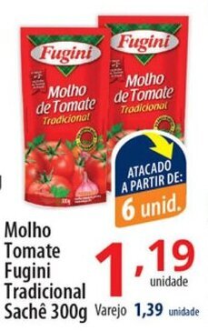 Akki Atacadista Molho Tomate Fugini Tradicional sache 300g oferta