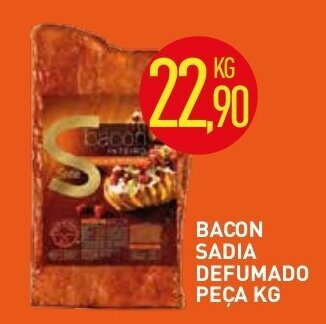 Calvo Atacadista Bacon Sadia Defumada peca 1kg oferta