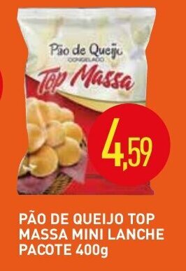 Pao de Queijo Top Massa Mini Lanche pacote 400g